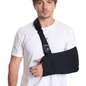 Breathable Arm Sling Shoulder Immobilizer for Left or Right Arm Comfortable Relief for Shoulder Elbow Injury Rotator Cuff Surgery Broken Wrist and Hand Adjustable Padded Straps Fit Men and Women (Black)