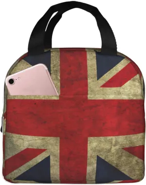 British Flag Print Lunch Bag,Reusable Insulated Lunch Tote Bag For Work/Office/Picnic/Travel