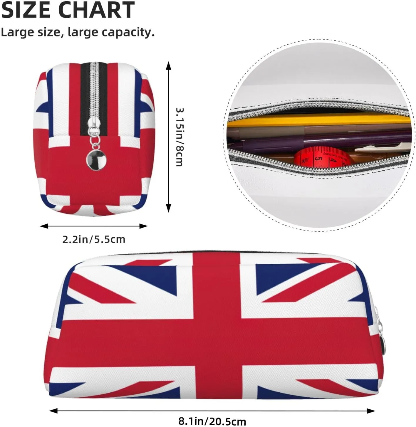 British flag Print Versatile Storage Pouch Makeup Bag Travel Office Small Items Organizer Bag