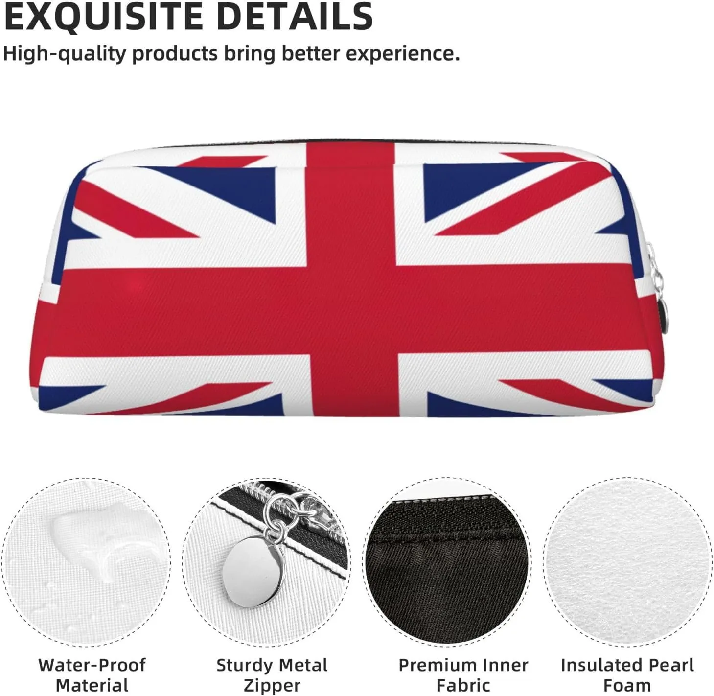 British flag Print Versatile Storage Pouch Makeup Bag Travel Office Small Items Organizer Bag