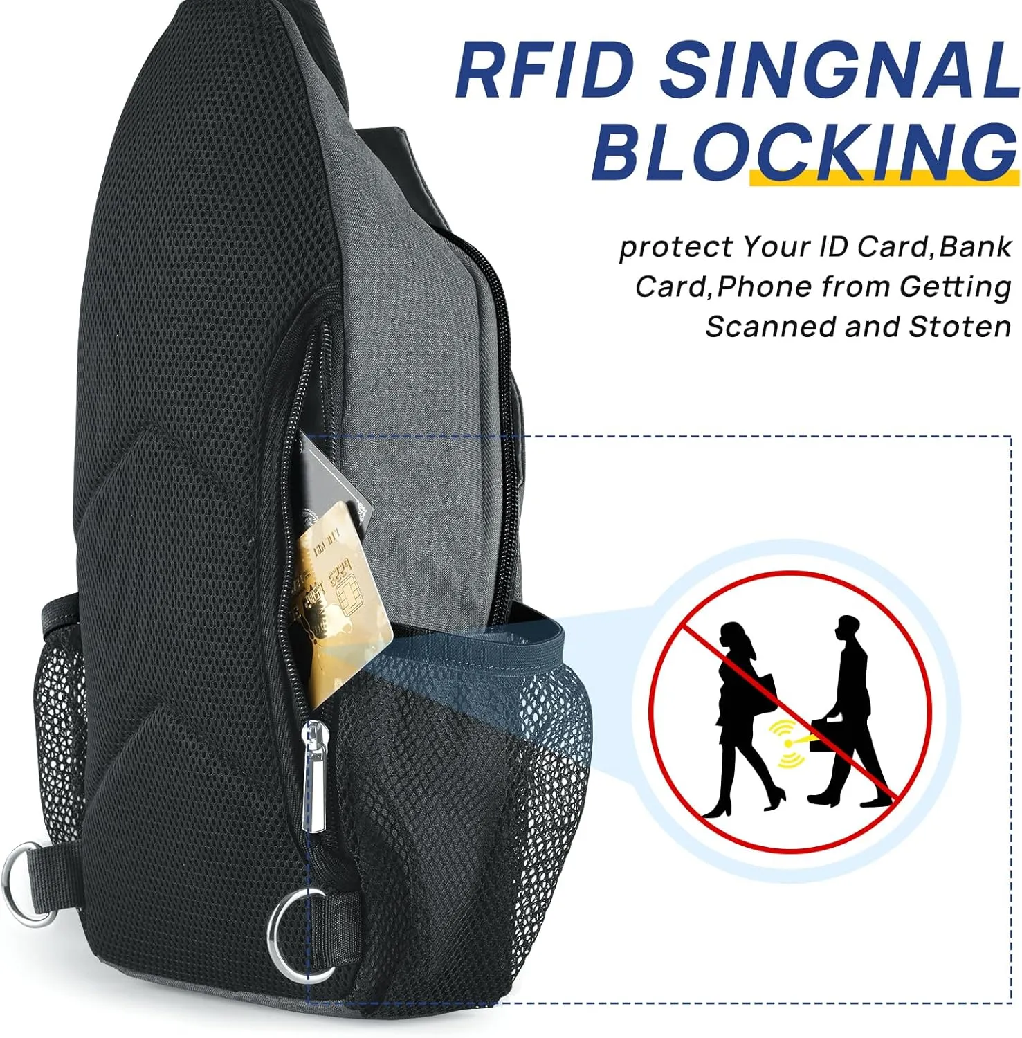 BROADREAM Sling Backpack Anti Theft and RFID Blocking Crossbody Shoulder Travel Bag Waterproof Sling Bags for Women Men 2024 New Hiking Chest Bag