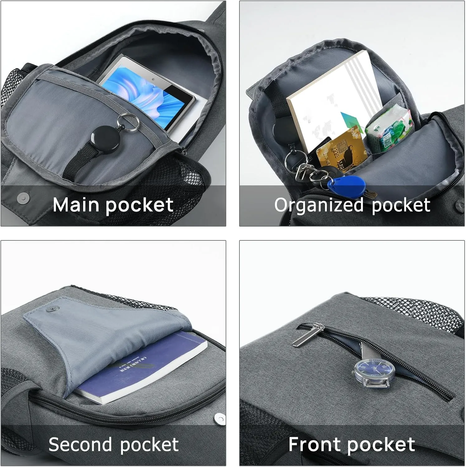 BROADREAM Sling Backpack Anti Theft and RFID Blocking Crossbody Shoulder Travel Bag Waterproof Sling Bags for Women Men 2024 New Hiking Chest Bag