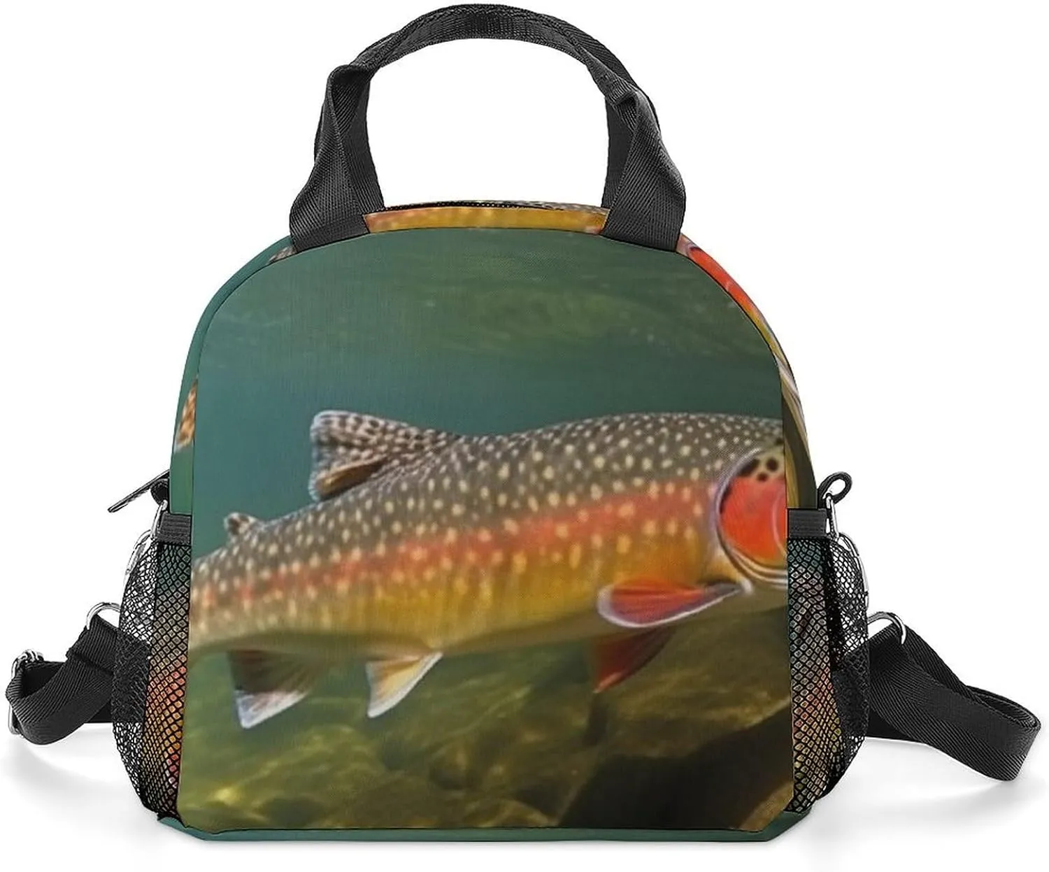 Brook Trout Fly Fishing Insulated Lunch Bag Portable Lunch Box Tote Cooler Bags Lunchbox For Travel Picnic Work