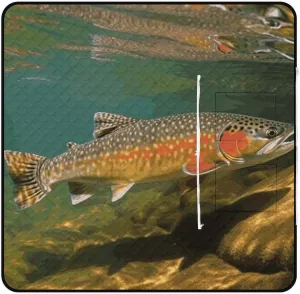 Brook Trout Fly Fishing Picnic Blankets Waterproof Blanket Outdoor Beach Blanket with Tote Bag Design, Foldable Picnic Mat for Camping, Beach, Park 150x150cm