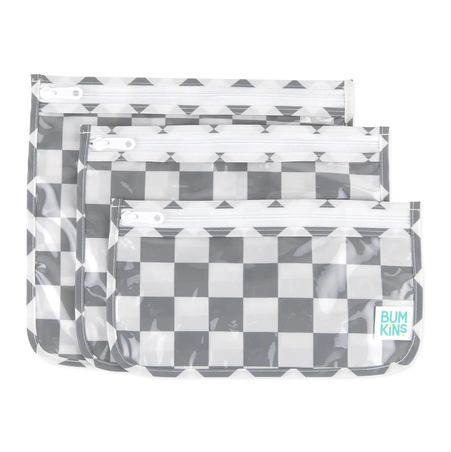 Bumkins, A4 Charcoal Check, 3 Piece Assortment