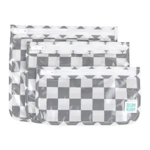 Bumkins, A4 Charcoal Check, 3 Piece Assortment