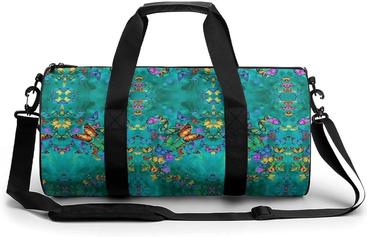 Butter-flys Duffelbag Utility Bags Cylindrical Duffelbags Easy Carry Satchels Gym Bag Travel Handbag Sports Duffel Bags 17.7in/9in/9in