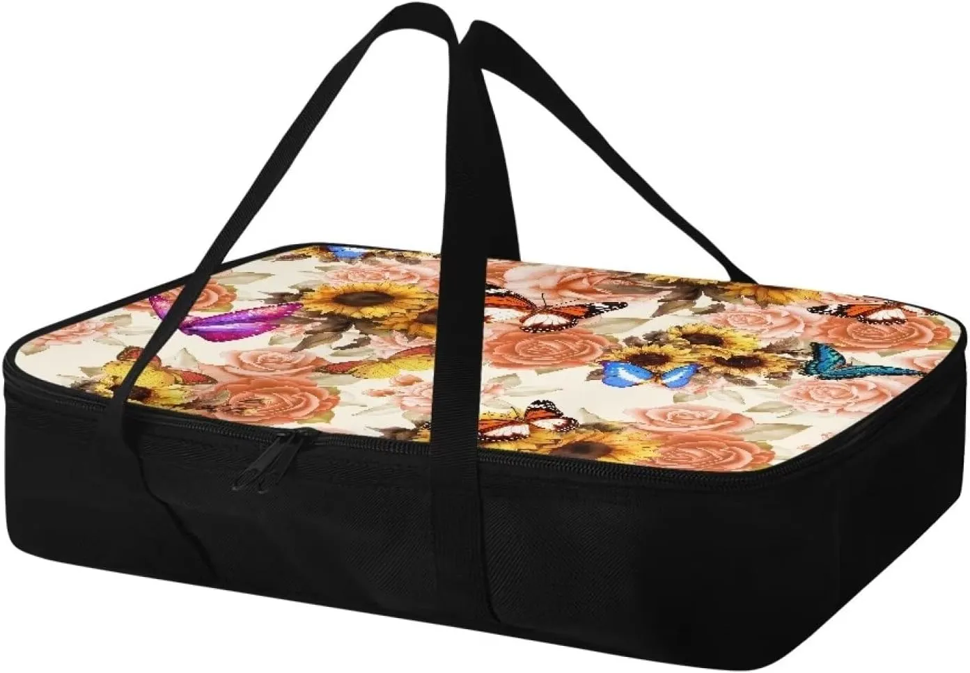 Butterfly Rose Insulated Casserole Carriers for Hot or Cold Food Travel Potluck Parties Picnic Cookouts Beach