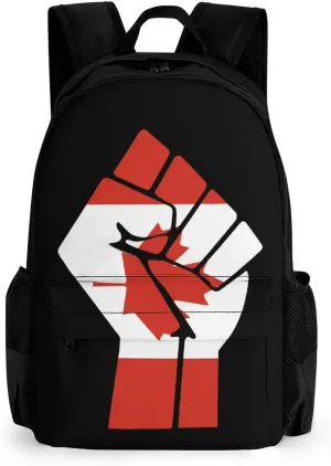 Canada Flag Resist Small Backpack Travel Bag Cute Back Packs Fashion Graphic Print Daypack