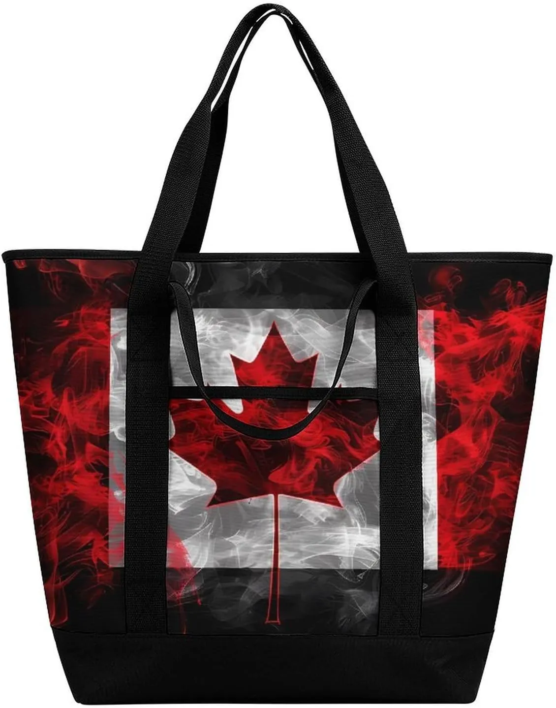 Canada Flag Shopping Bags Insulated Lunch Bag Shoulder Grocery Bags for Work Travel Beach