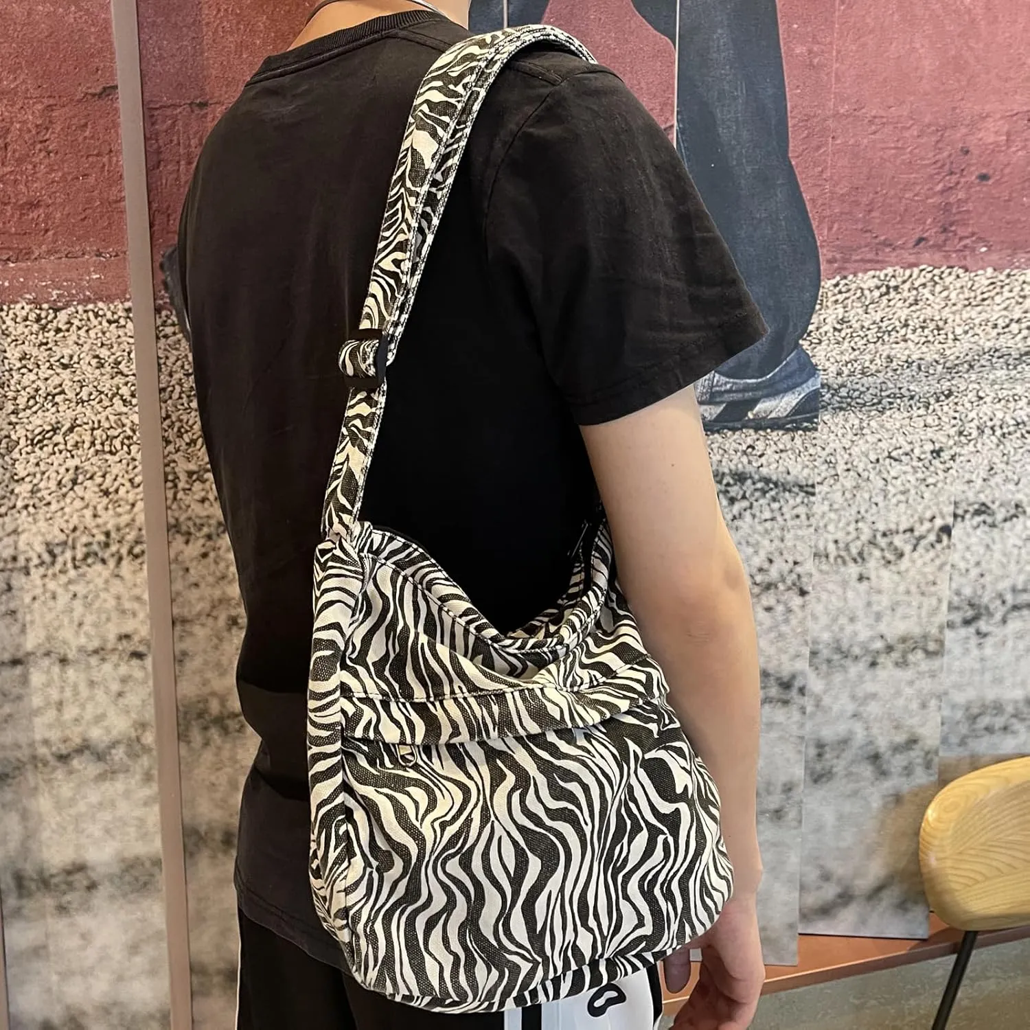 Canvas Casual Messenger Bag Hobo Crossbody Bag Canvas Shouder Tote Handbag for Women and Men