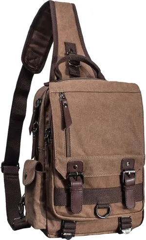 Canvas Cross Body Messenger Bag Shoulder Sling Backpack Travel Rucksack