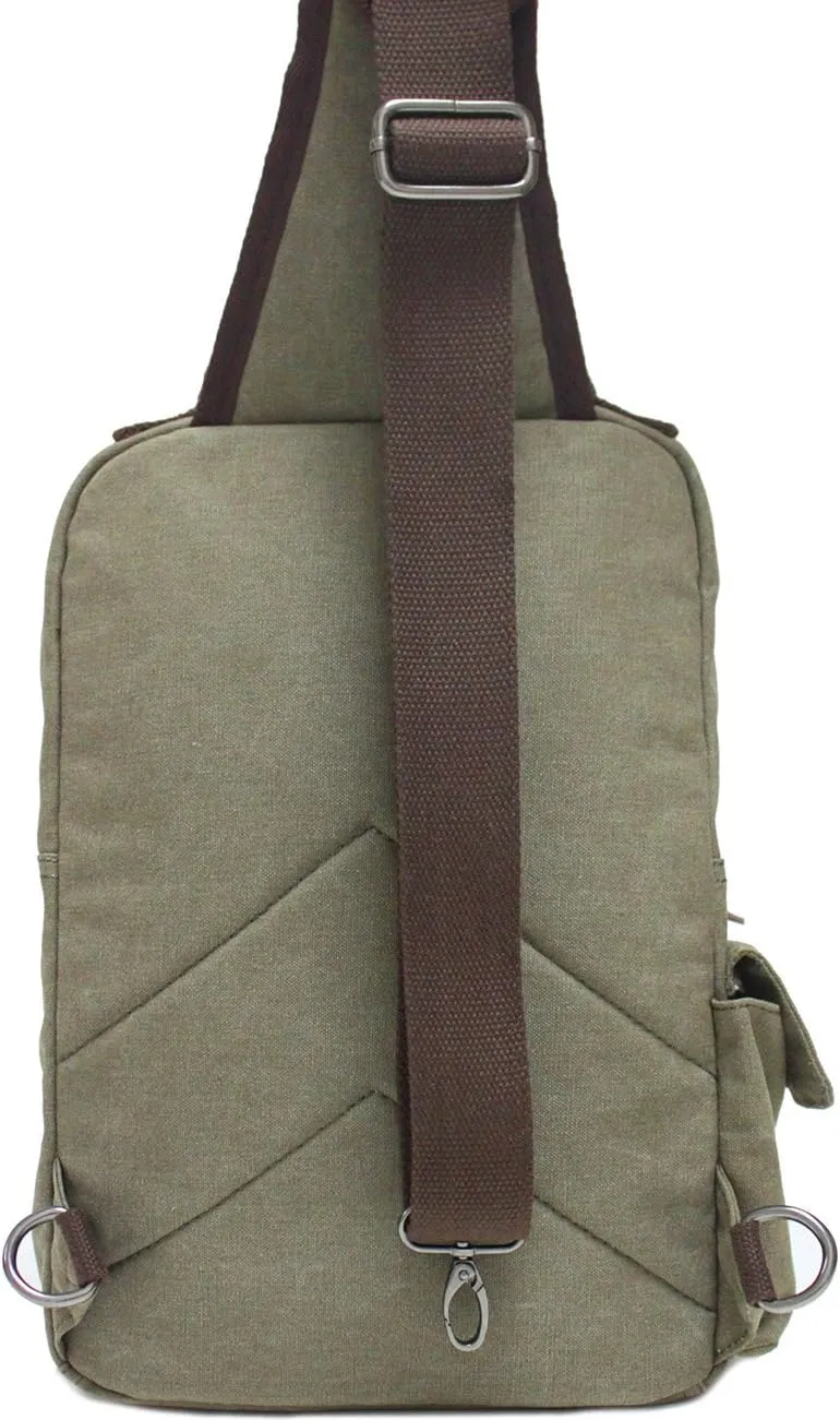 Canvas Cross Body Messenger Bag Shoulder Sling Backpack Travel Rucksack