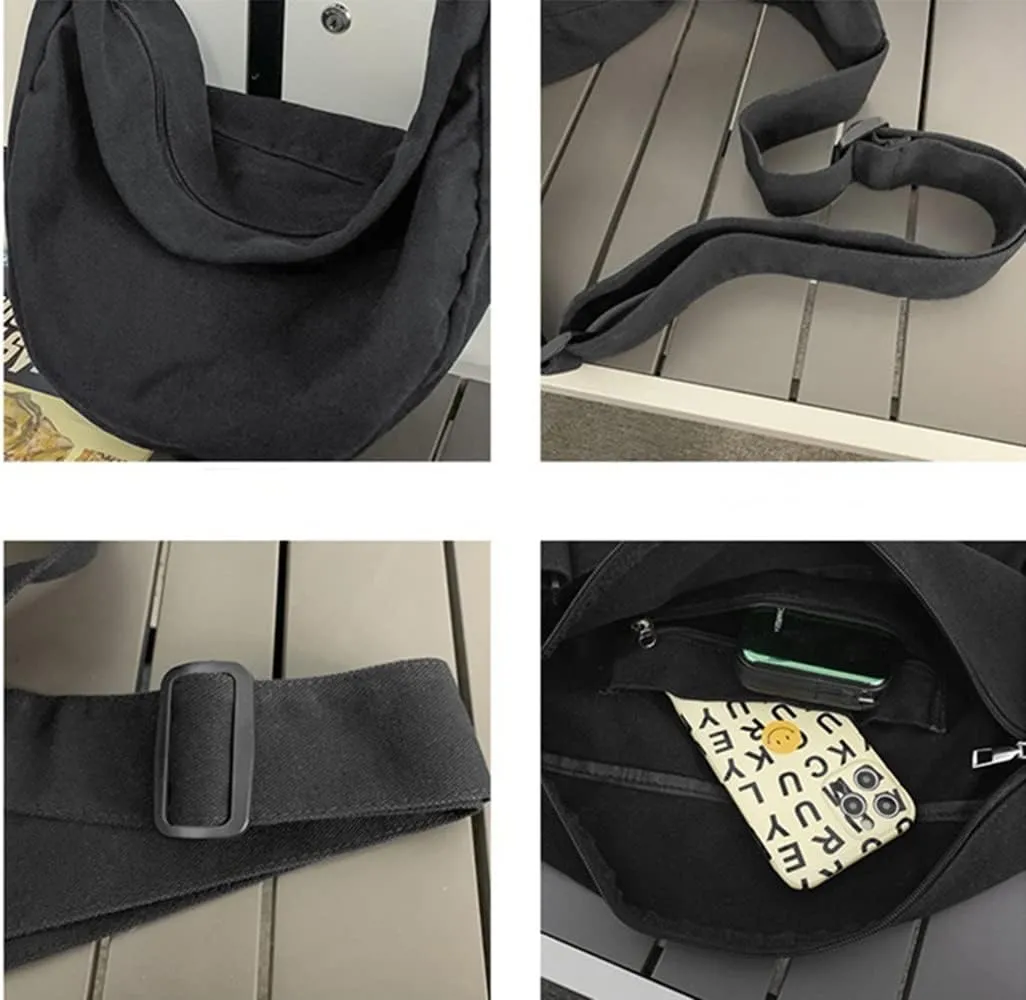 Canvas Crossbody Bag for Women and Men Trendy Messenger Bag Casual Shoulder Bag Weekend Shopping Work