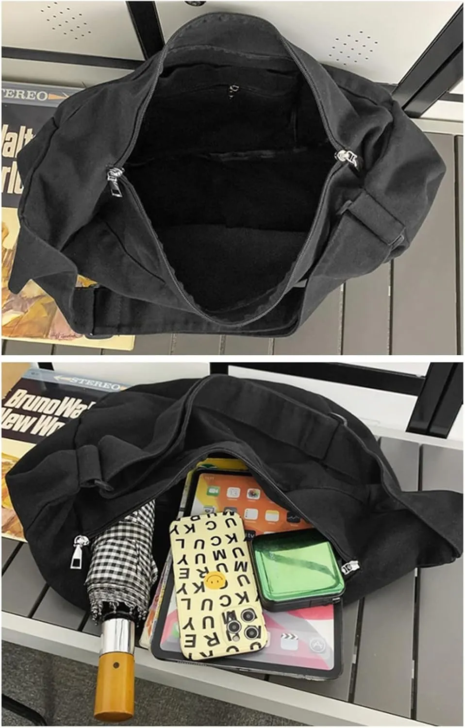 Canvas Crossbody Bag for Women and Men Trendy Messenger Bag Casual Shoulder Bag Weekend Shopping Work