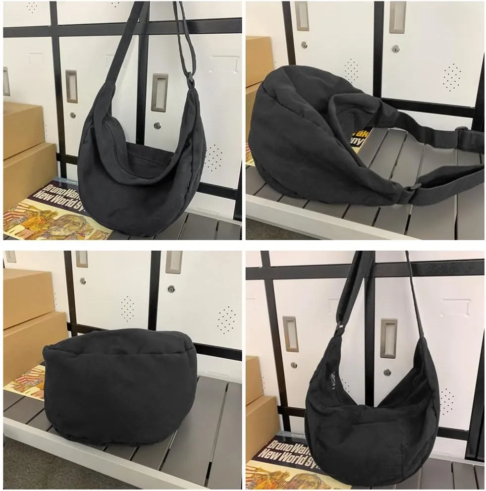 Canvas Crossbody Bag for Women and Men Trendy Messenger Bag Casual Shoulder Bag Weekend Shopping Work