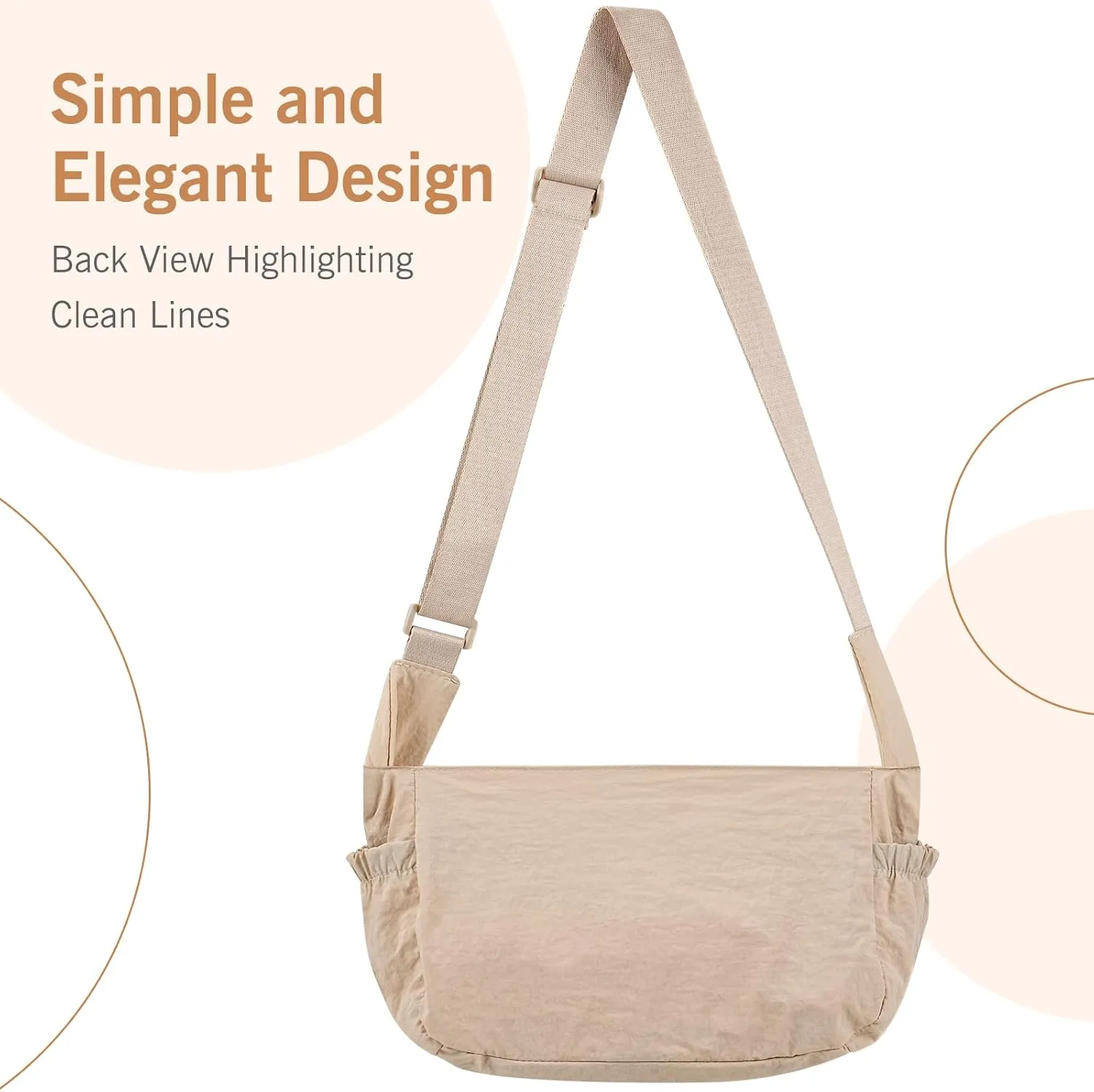 Canvas Crossbody Bag for Women, Shoulder Bag with Pockets, Casual Travel Messenger Bag