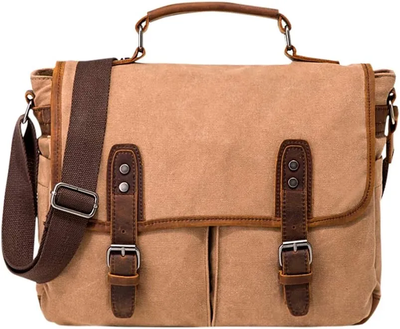Canvas Crossbody Bag Unisex Retro Messenger Bag Fashion Waterproof Shoulder Satchel