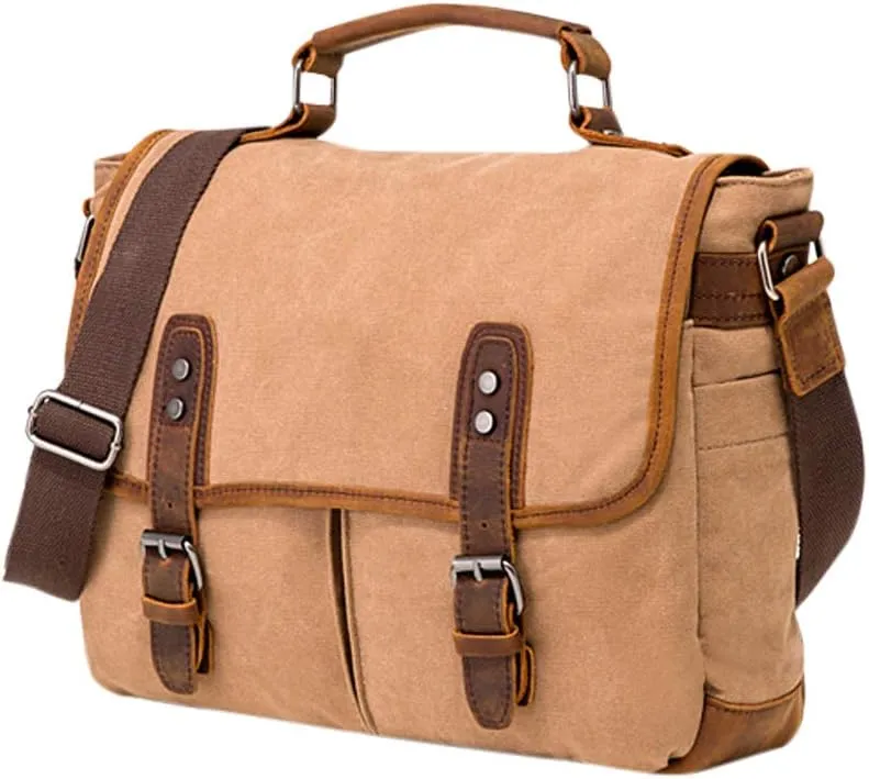 Canvas Crossbody Bag Unisex Retro Messenger Bag Fashion Waterproof Shoulder Satchel