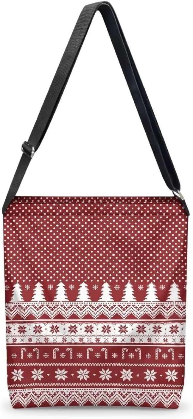Canvas Crossbody Bag Women Shoulder Bag with Zipper Messenger Bag Storage Organizer with Strap Tote Bag with Pocket