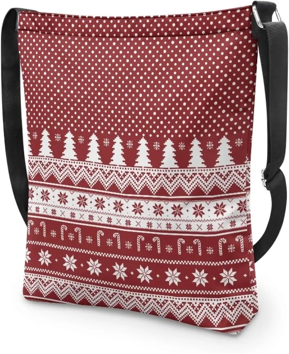 Canvas Crossbody Bag Women Shoulder Bag with Zipper Messenger Bag Storage Organizer with Strap Tote Bag with Pocket