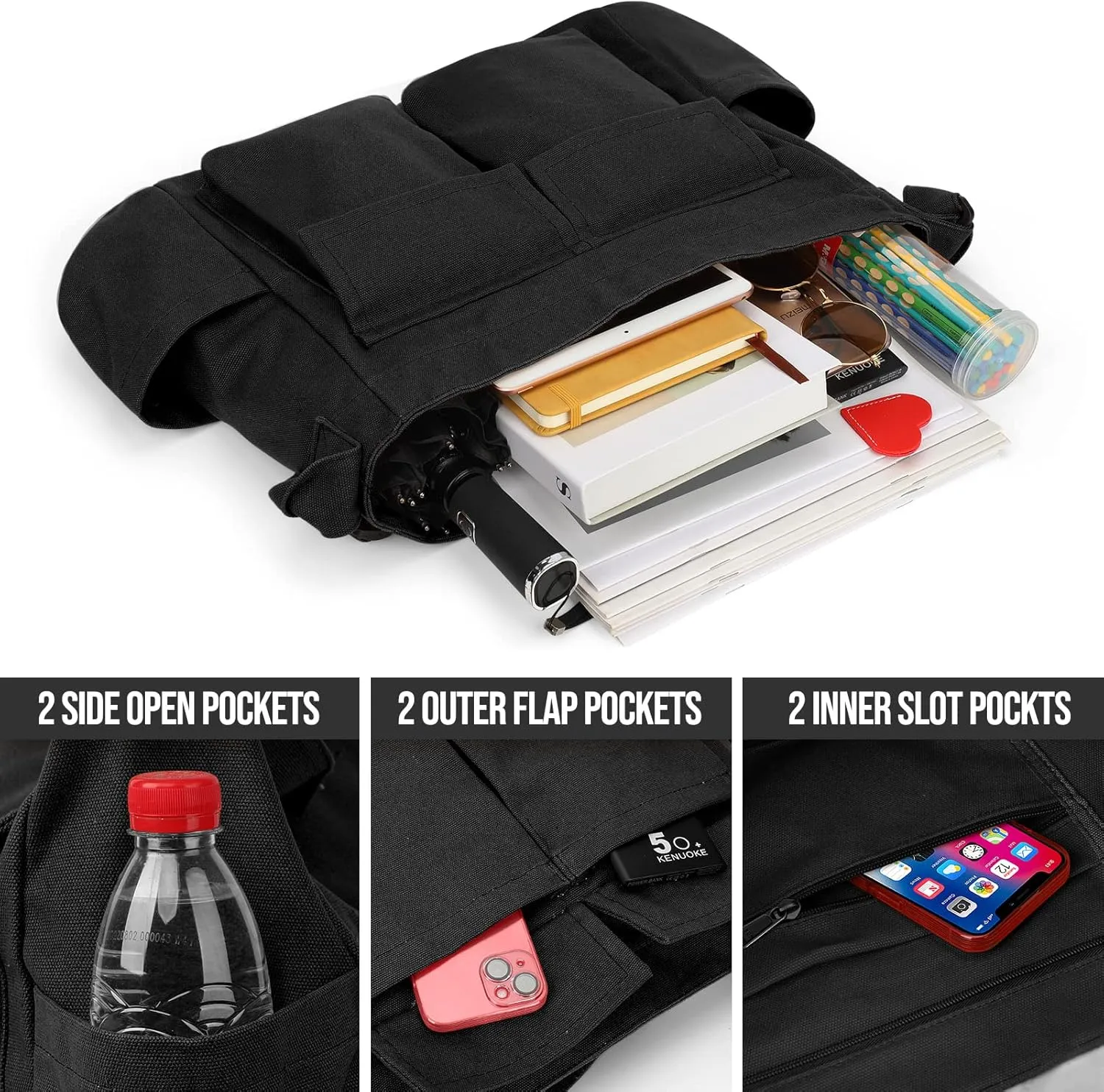 Canvas Messenger Bag Hobo Shoulder Bag Crossbody Bag with Multiple Pockets Large Tote Bag Handbag for Women Men