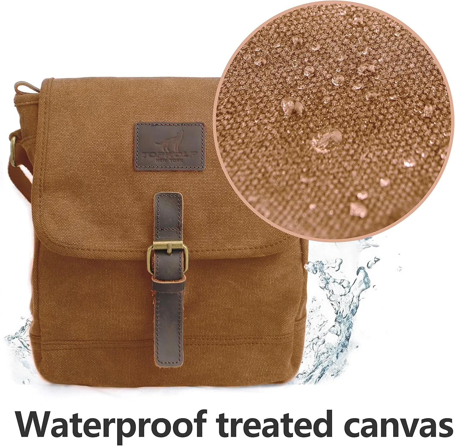 Canvas Messenger Bag Small Crossbody Bag Casual Travel Working Tools Bag Shoulder Bag Hold Phone Handset Anti Theft