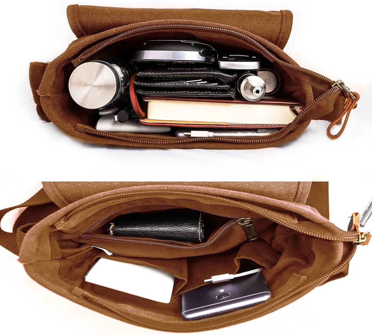 Canvas Messenger Bag Small Crossbody Bag Casual Travel Working Tools Bag Shoulder Bag Hold Phone Handset Anti Theft