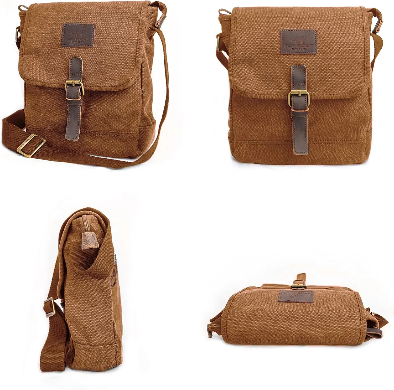 Canvas Messenger Bag Small Crossbody Bag Casual Travel Working Tools Bag Shoulder Bag Hold Phone Handset Anti Theft