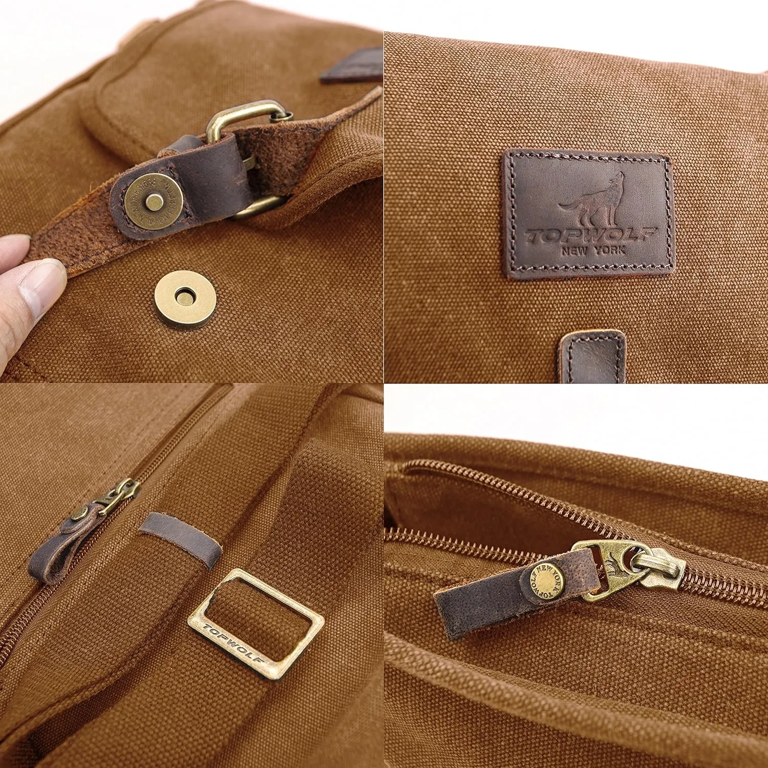 Canvas Messenger Bag Small Crossbody Bag Casual Travel Working Tools Bag Shoulder Bag Hold Phone Handset Anti Theft