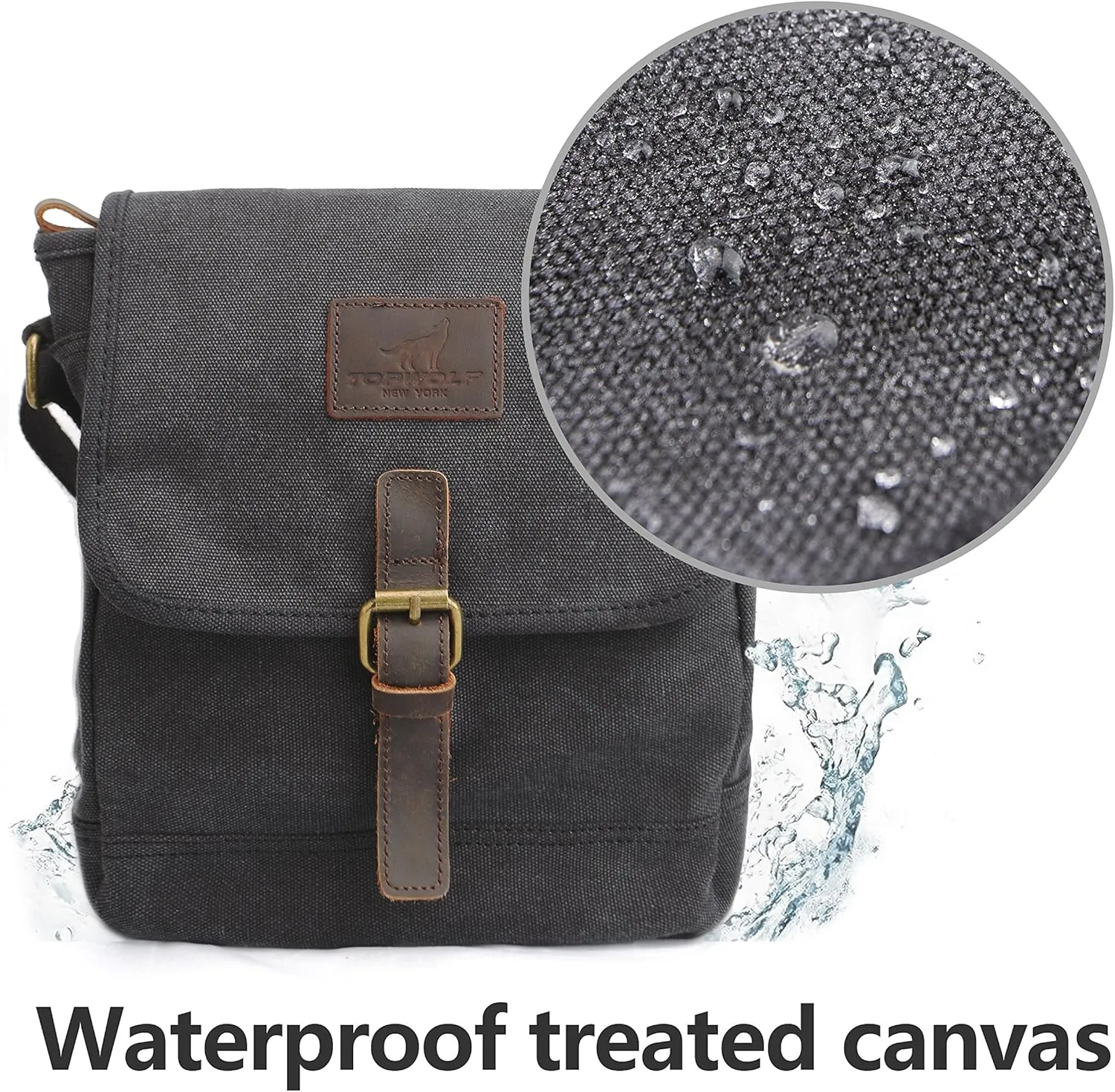 Canvas Messenger Bag Small Crossbody Bag Casual Travel Working Tools Bag Shoulder Bag Hold Phone Handset Anti Theft