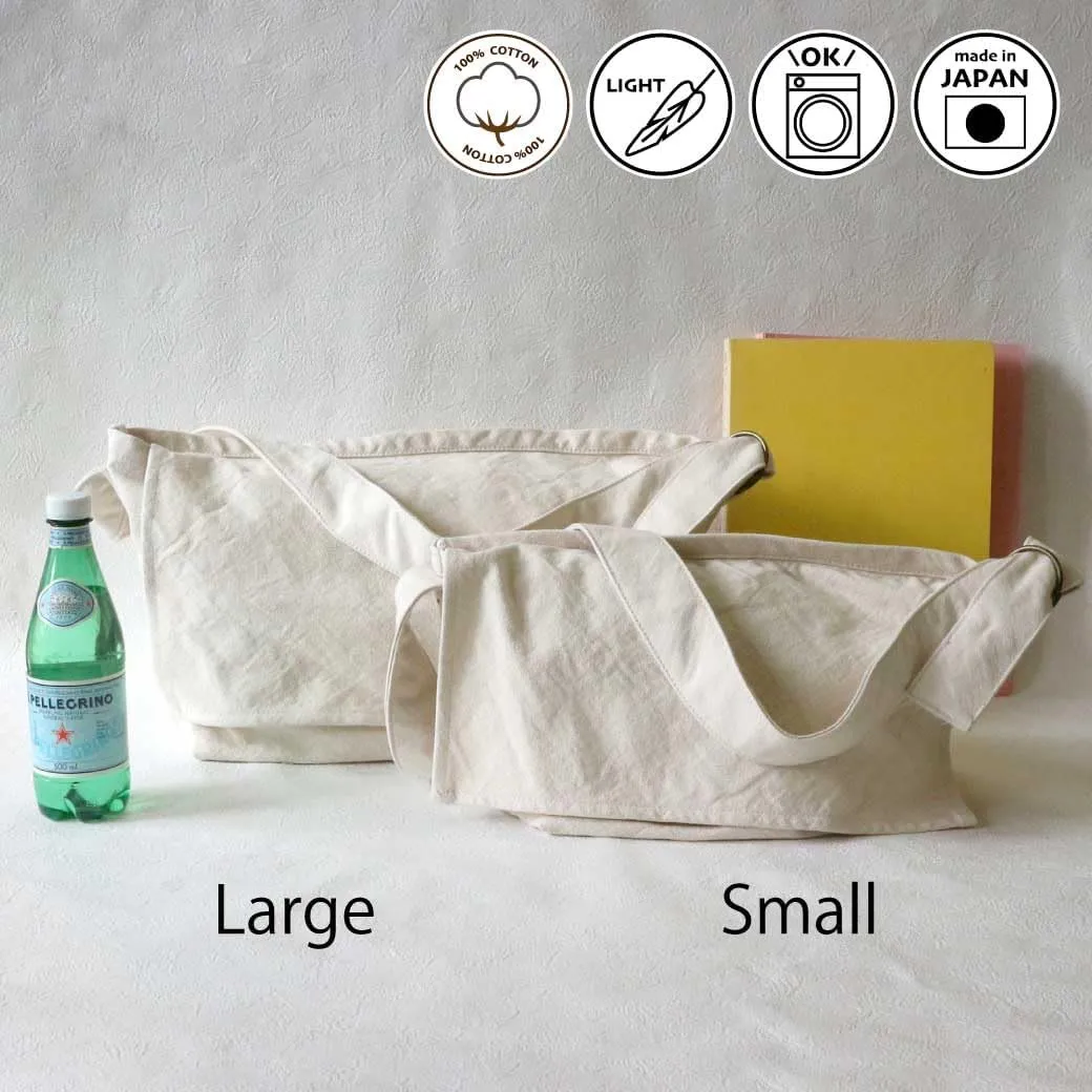 Canvas News Paper Bag Messenger Bag Cotton100% japan Washable Sholder Hand Bag Large capacity Adjustable (VC-6)