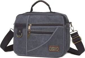 Canvas Purse - Small Crossbody Messenger Shoulder Work Travel Bag