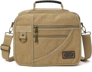 Canvas Purse - Small Crossbody Messenger Shoulder Work Travel Bag