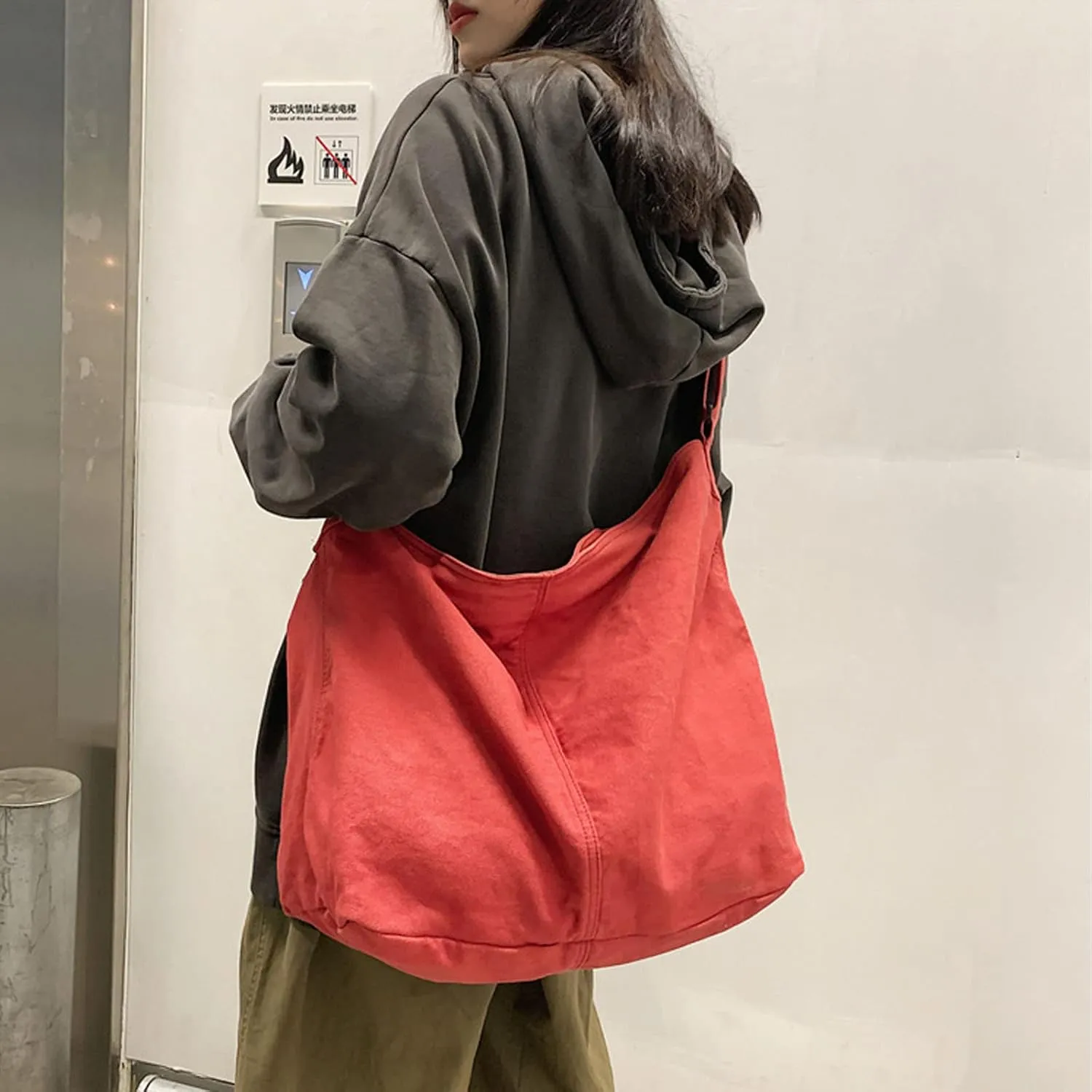 Canvas Shoulder Bag Female Shopper Large Capacity Messenger Handbag Designer
