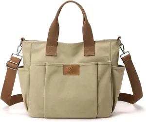 Canvas Shoulder Bag Women Tote Handbag Large Capacity Crossbody Bag Casual Top Handle Bag Satchel Bag Messenger Bag