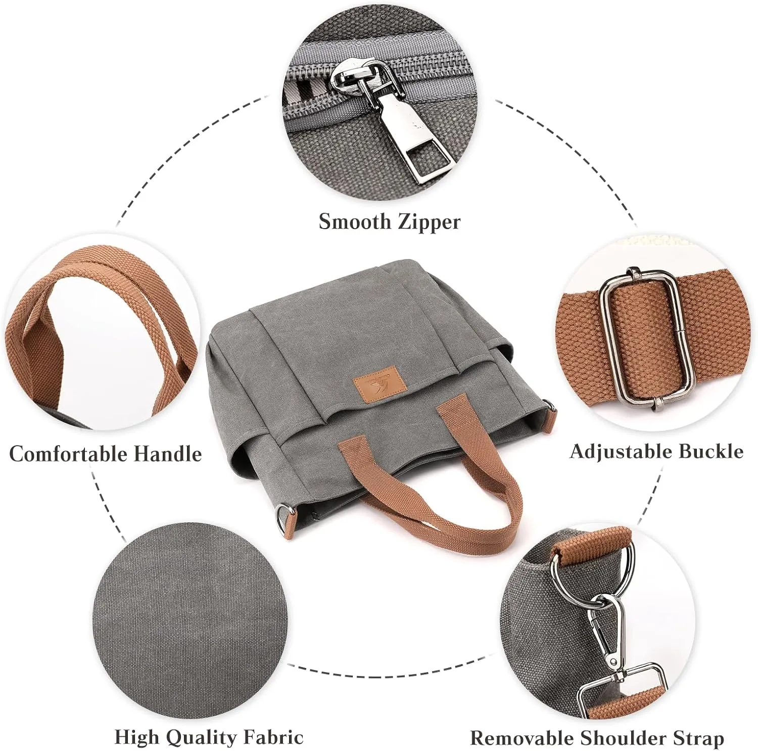 Canvas Shoulder Bag Women Tote Handbag Large Capacity Crossbody Bag Casual Top Handle Bag Satchel Bag Messenger Bag