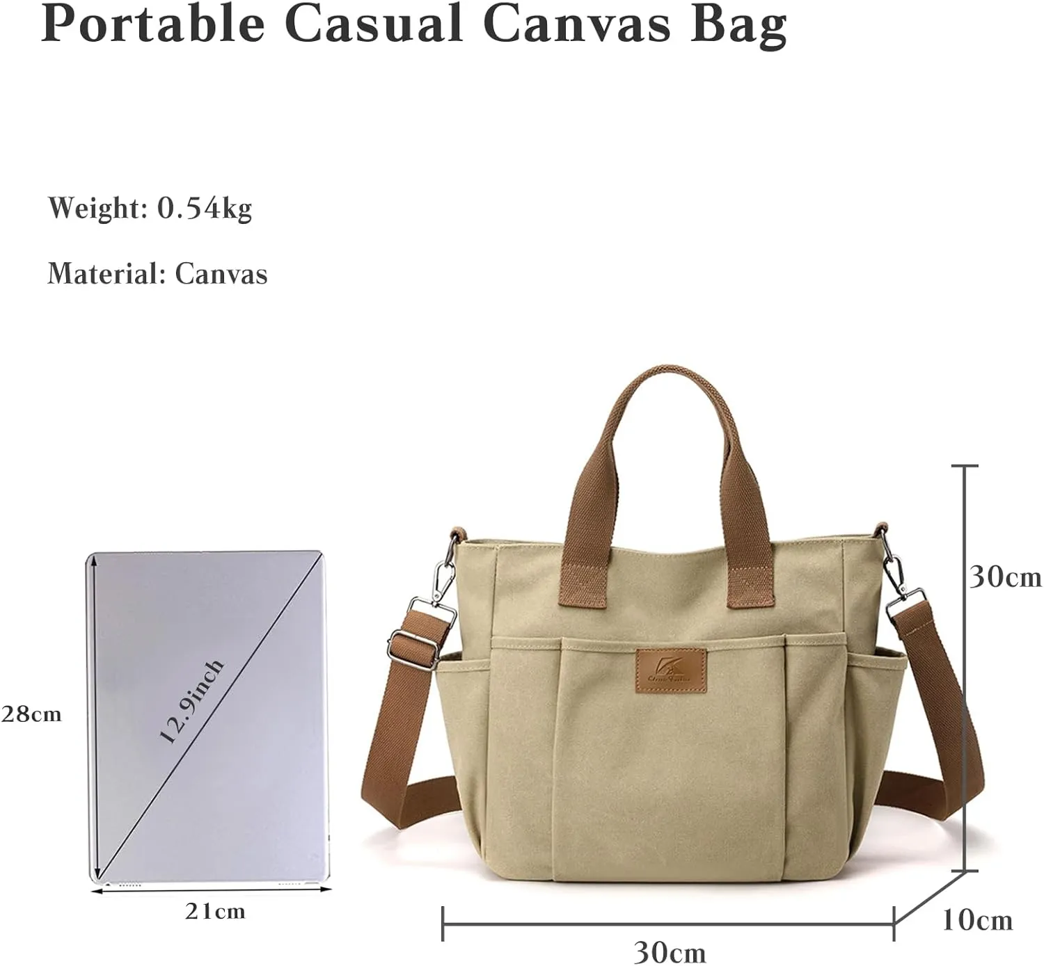 Canvas Shoulder Bag Women Tote Handbag Large Capacity Crossbody Bag Casual Top Handle Bag Satchel Bag Messenger Bag