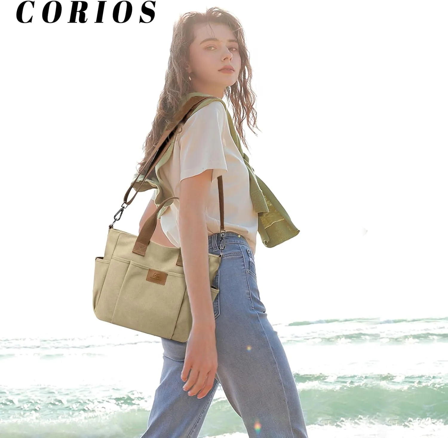 Canvas Shoulder Bag Women Tote Handbag Large Capacity Crossbody Bag Casual Top Handle Bag Satchel Bag Messenger Bag