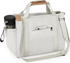 Canvas Tote Bag with Multiple Pockets for Women, Cute Crossbody Shoulder Bag Casual Hobo Messenger Purse Handbag