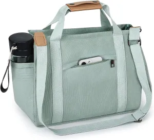 Canvas Tote Bag with Multiple Pockets for Women, Cute Crossbody Shoulder Bag Casual Hobo Messenger Purse Handbag