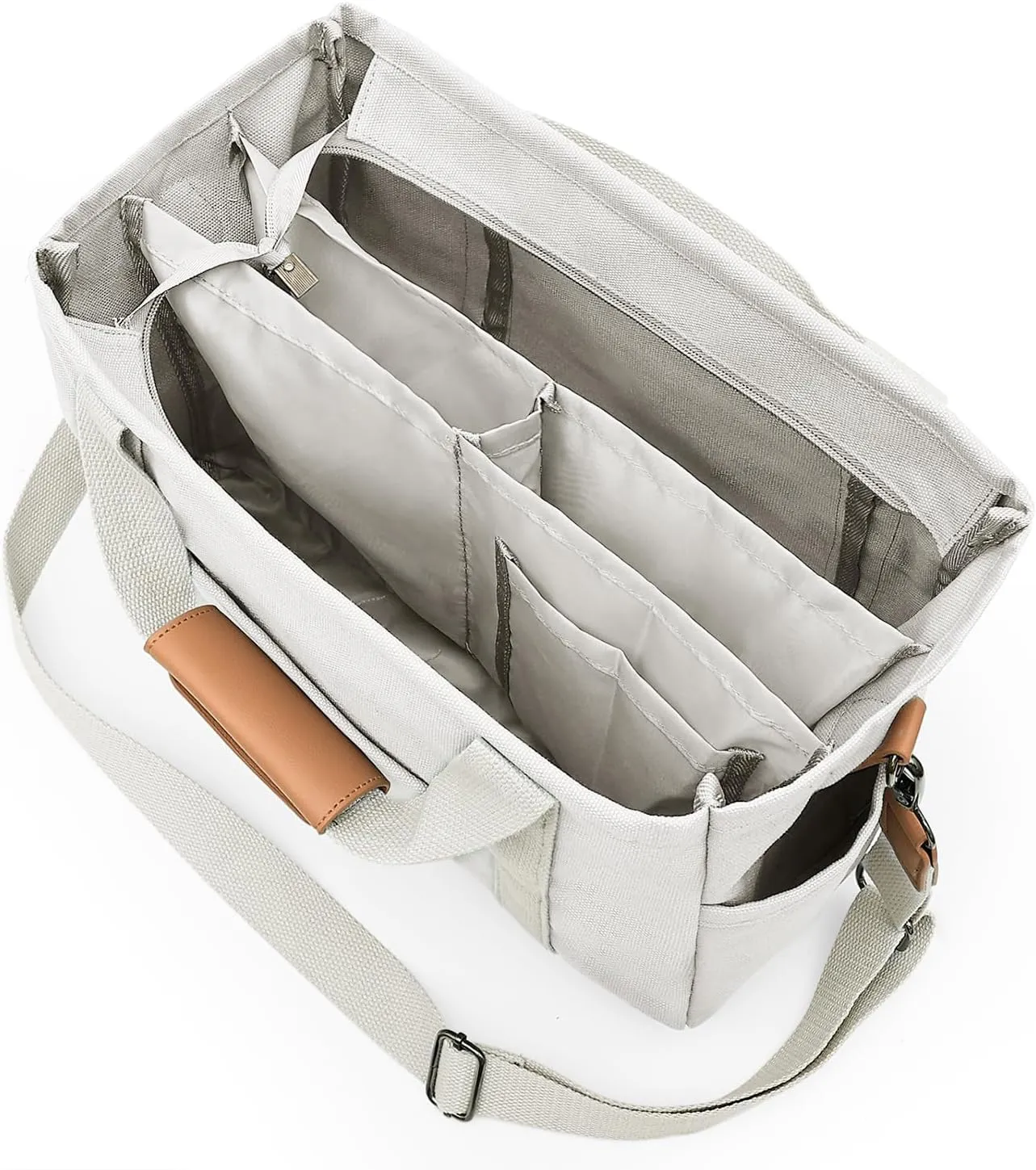 Canvas Tote Bag with Multiple Pockets for Women, Cute Crossbody Shoulder Bag Casual Hobo Messenger Purse Handbag