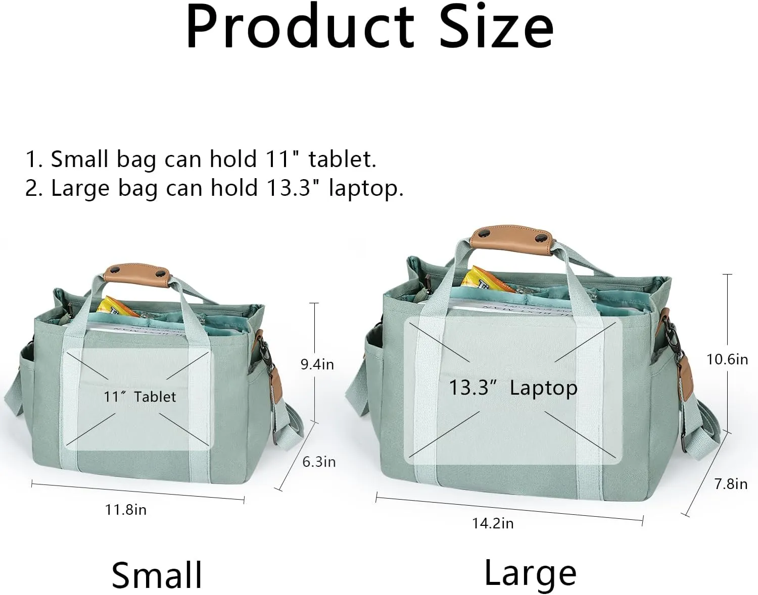 Canvas Tote Bag with Multiple Pockets for Women, Cute Crossbody Shoulder Bag Casual Hobo Messenger Purse Handbag