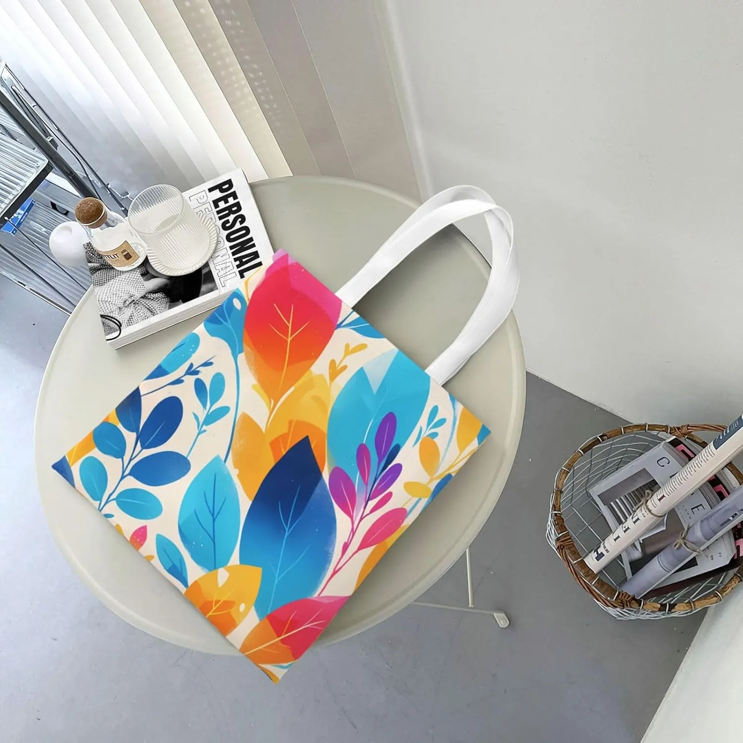 Canvas Tote Bag Women Casual Shoulder Bag Reusable Multipurpose Grocery Bag