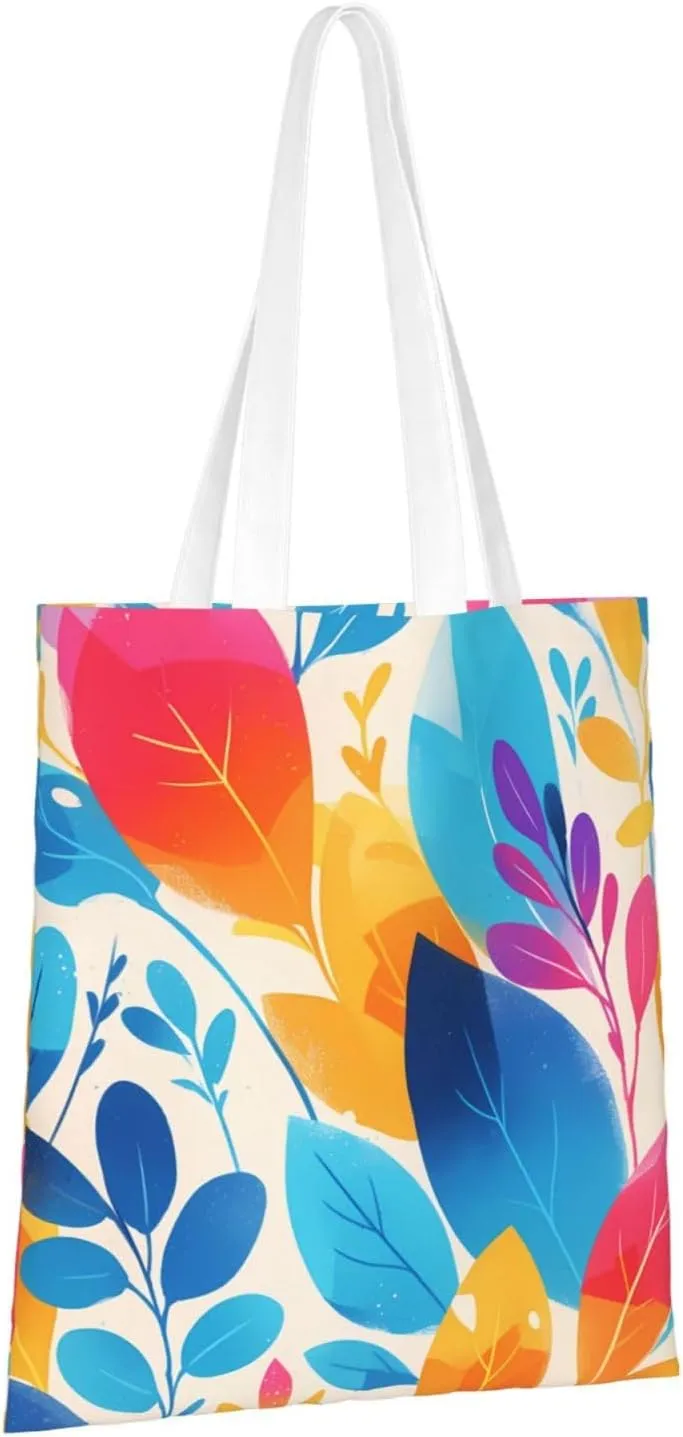 Canvas Tote Bag Women Casual Shoulder Bag Reusable Multipurpose Grocery Bag