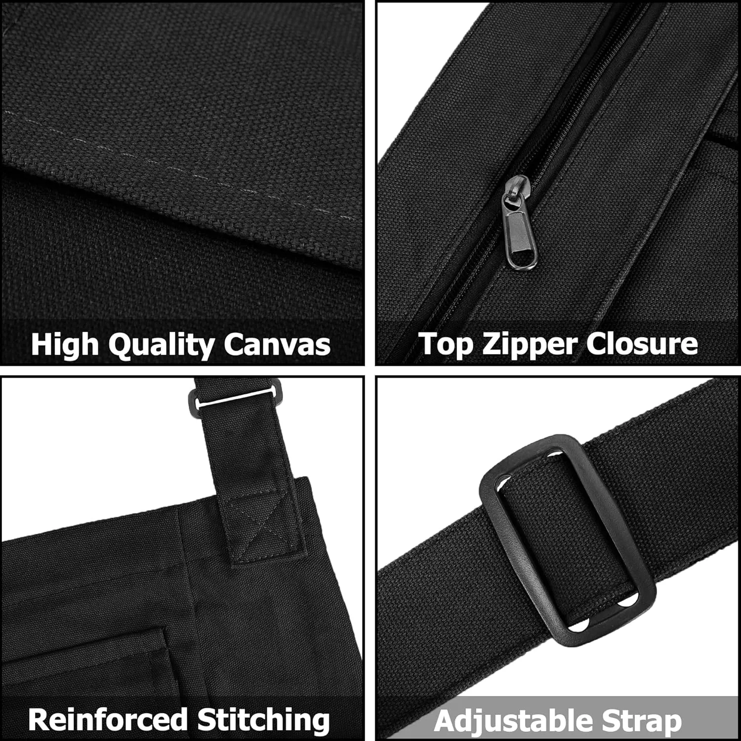 Canvas Tote Hobo Crossbody Messenger Bag with Multiple Pockets - Casual Shoulder Bag for Women & Men