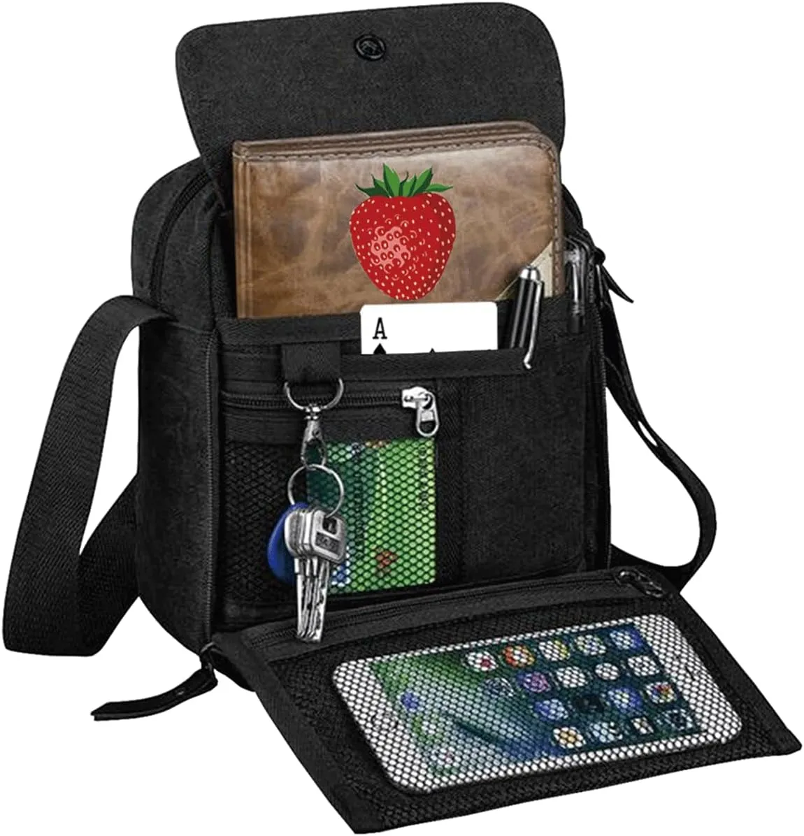 Canvas Vintage Messenger Bag Mini Crossbody Bag Shoulder Bag for Men, Small Messenger Satchel Bag Purse for Women