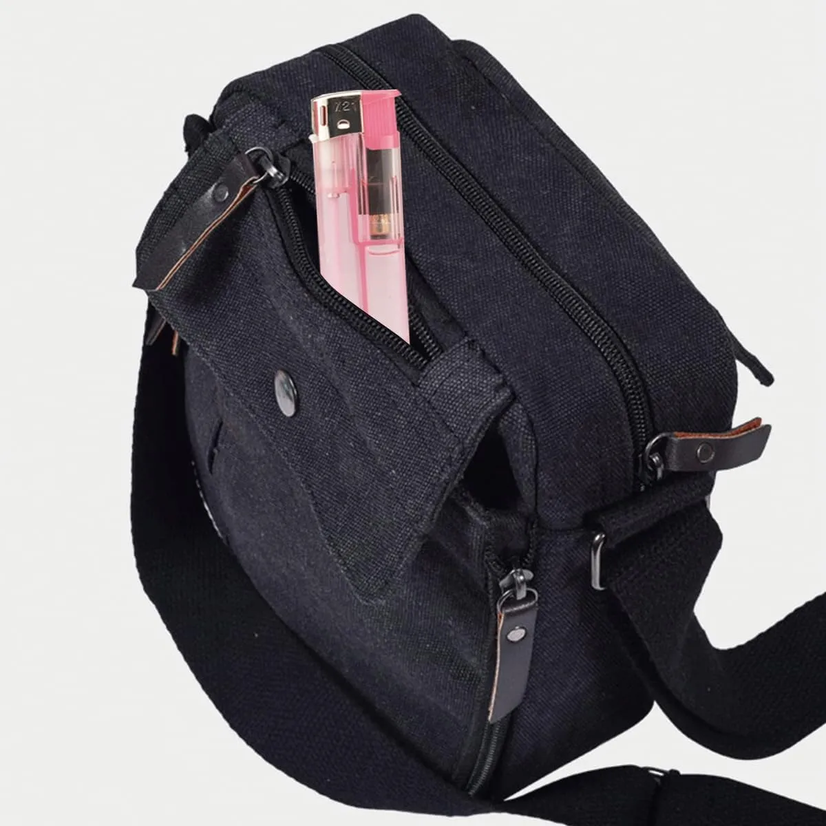 Canvas Vintage Messenger Bag Mini Crossbody Bag Shoulder Bag for Men, Small Messenger Satchel Bag Purse for Women