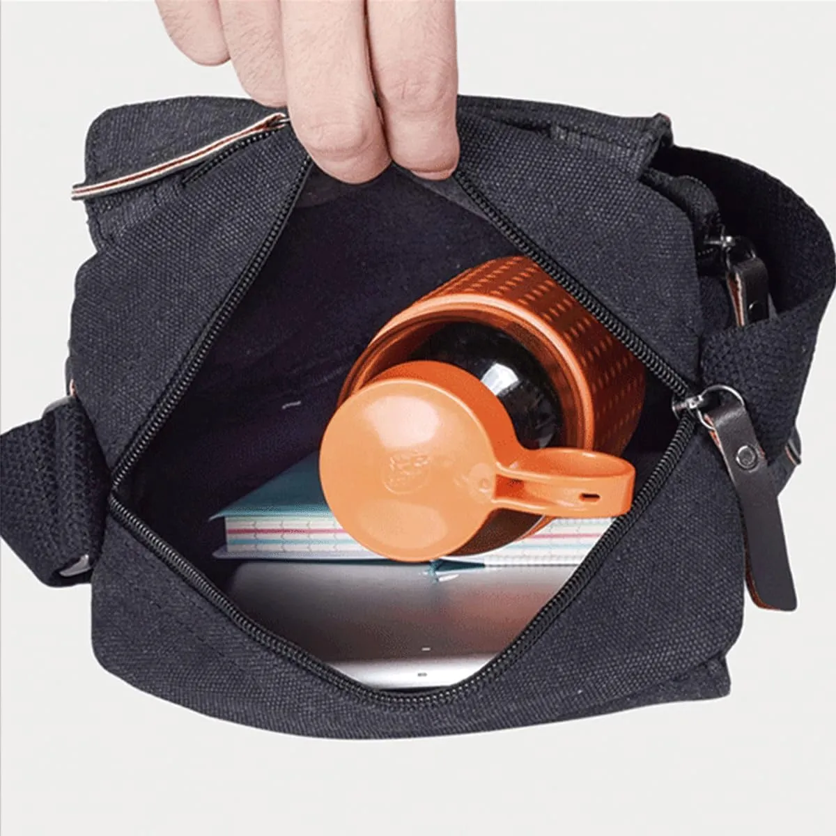 Canvas Vintage Messenger Bag Mini Crossbody Bag Shoulder Bag for Men, Small Messenger Satchel Bag Purse for Women