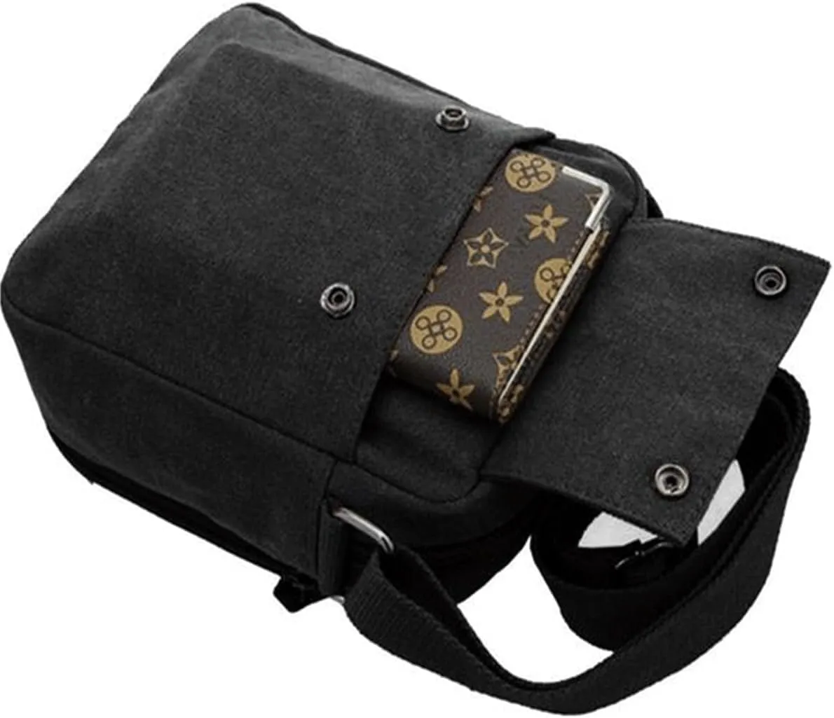 Canvas Vintage Messenger Bag Mini Crossbody Bag Shoulder Bag for Men, Small Messenger Satchel Bag Purse for Women
